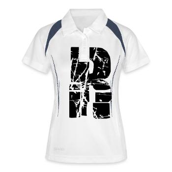 Lettre R - Polo respirant Femme - blanc/marine - Devant
