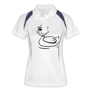 Ente sonnenbrille - Frauen Polo atmungsaktiv - Weiß/Navy - Vorne