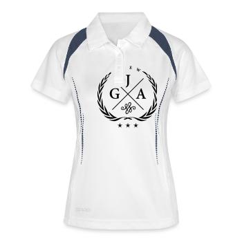 jga crew kranz - Frauen Polo atmungsaktiv - Weiß/Navy - Vorne