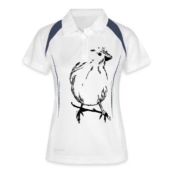 Oiseau - Polo respirant Femme - blanc/marine - Devant
