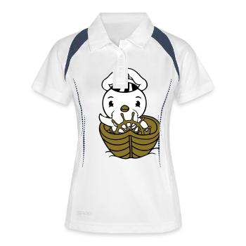 Little Bird Duck Boat Captain Funny Cute Cute - Women's Polo breathable - white/navy - Front