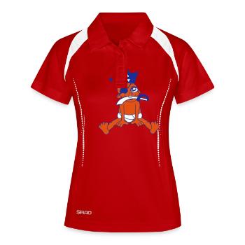 Baby Pirat Sitzt Süß Mütze Säbel Kleinkind Windel - Frauen Polo atmungsaktiv - Weiß/Navy - Vorne