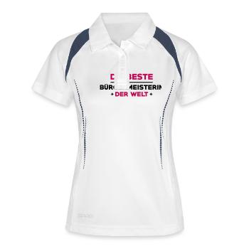 Bürgermeister Bürgermeisterin Stadt Rathaus Staat - Frauen Polo atmungsaktiv - Weiß/Navy - Vorne