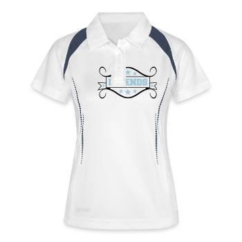 freunde legenden team crew legends are born in leg - Frauen Polo atmungsaktiv - Weiß/Navy - Vorne