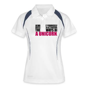 toujours vous-même être Licorne drôle - Polo respirant Femme - blanc/marine - Devant