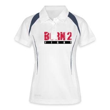 born_2_fight_g2 - Polo respirant Femme - blanc/marine - Devant