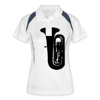 Tuba - Frauen Polo atmungsaktiv - Weiß/Navy - Vorne