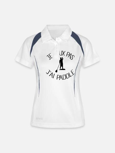Je peux pas j'ai Paddle - Polo respirant Femme - blanc/marine