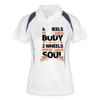 Bicycle Road Bike Cycling Cyclist Gift - Women's Polo breathable - white/navy - Front