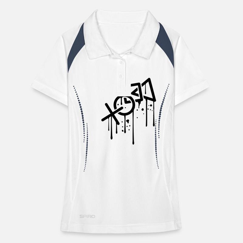 Graffiti drops controller silhouette cool X square Women's Polo breathable