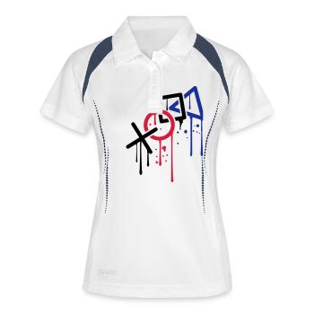 drop graffiti controller silhouette cool x square - Women's Polo breathable - white/navy - Front