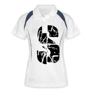 Lettre S - Polo respirant Femme - blanc/marine - Devant