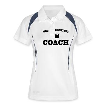 World's greatest Coach - Polo respirant Femme - blanc/marine - Devant