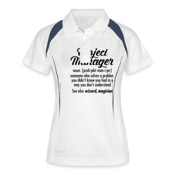 Project Manager - Definition - Polo respirant Femme - blanc/marine - Devant