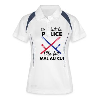 Elle fait quoi la Police... - Polo respirant Femme - blanc/marine - Devant