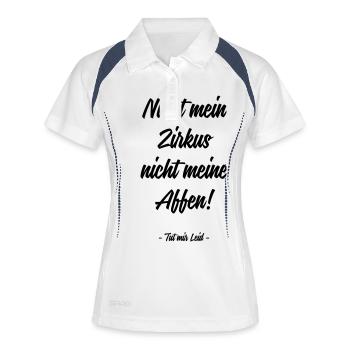 nicht mein Zirkus, nicht meine Affen - Frauen Polo atmungsaktiv - Weiß/Navy - Vorne
