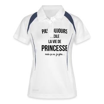 pas toujours facile - Polo respirant Femme - blanc/marine - Devant