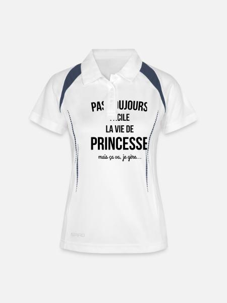 pas toujours facile - Polo respirant Femme - blanc/marine