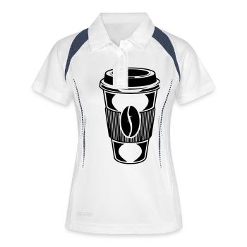 Coffee - Frauen Polo atmungsaktiv - Weiß/Navy - Vorne