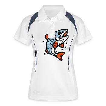 Blue fish - Polo respirant Femme - blanc/marine - Devant