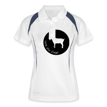 Leck die Ziege - Frauen Polo atmungsaktiv - Weiß/Navy - Vorne