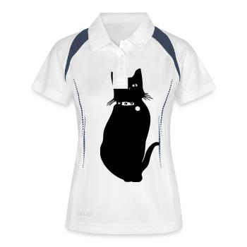 KATZE - Frauen Polo atmungsaktiv - Weiß/Navy - Vorne