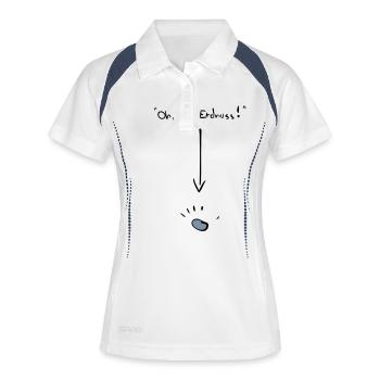 erdnuss2 - Frauen Polo atmungsaktiv - Weiß/Navy - Vorne