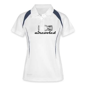 aircooled - Frauen Polo atmungsaktiv - Weiß/Navy - Vorne