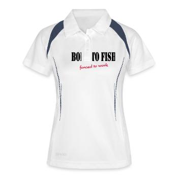 Born to fish-forced to work - Women's Polo breathable - white/navy - Front