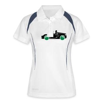Voiture de sport cabriolet - Polo respirant Femme - blanc/marine - Devant