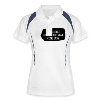 Take A Breath And Let The Rest Come Easy - Polo respirant Femme - blanc/marine - Devant