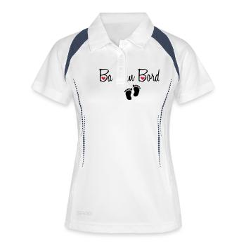 Baby an Bord - Frauen Polo atmungsaktiv - Weiß/Navy - Vorne