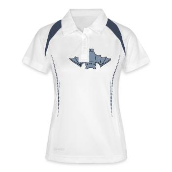 suesse kleine fledermaus haengt - Frauen Polo atmungsaktiv - Weiß/Navy - Vorne
