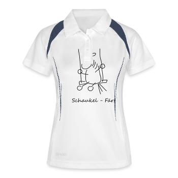 Schaukelfärt 2.0 - Frauen Polo atmungsaktiv - Weiß/Navy - Vorne