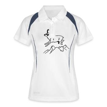 Gemse - Frauen Polo atmungsaktiv - Weiß/Navy - Vorne