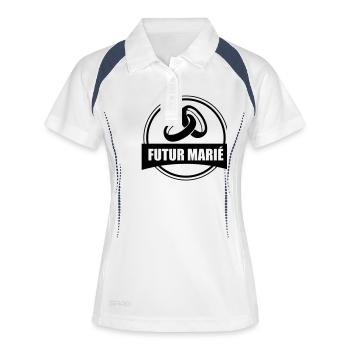 Futur marié - Polo respirant Femme - blanc/marine - Devant