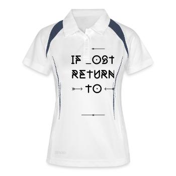 IF LOST RETURN TO... Duo - Frauen Polo atmungsaktiv - Weiß/Navy - Vorne
