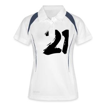 Brushed 21 - Frauen Polo atmungsaktiv - Weiß/Navy - Vorne