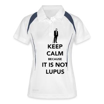 Keep Calm - Not Lupus - Frauen Polo atmungsaktiv - Weiß/Navy - Vorne