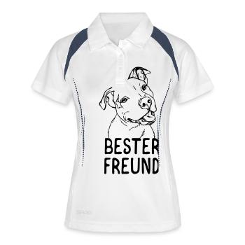 Bester Freund (des Menschen) - Frauen Polo atmungsaktiv - Weiß/Navy - Vorne