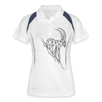 Capricorne fait de triangles - Polo respirant Femme - blanc/marine - Devant