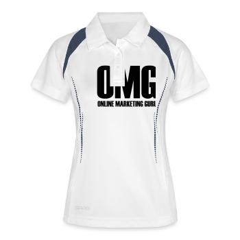 OMG Online Marketing Guru Gift Idea - Women's Polo breathable - white/navy - Front