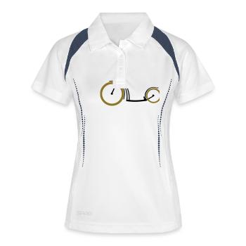 Tretroller zweifarbig - Frauen Polo atmungsaktiv - Weiß/Navy - Vorne