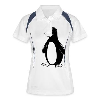pinguin suess witzig 1c - Frauen Polo atmungsaktiv - Weiß/Navy - Vorne