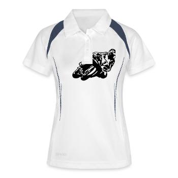 cb21_r1_superbike - Frauen Polo atmungsaktiv - Weiß/Navy - Vorne