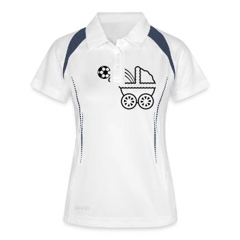 born_to_play_soccer - Polo respirant Femme - blanc/marine - Devant