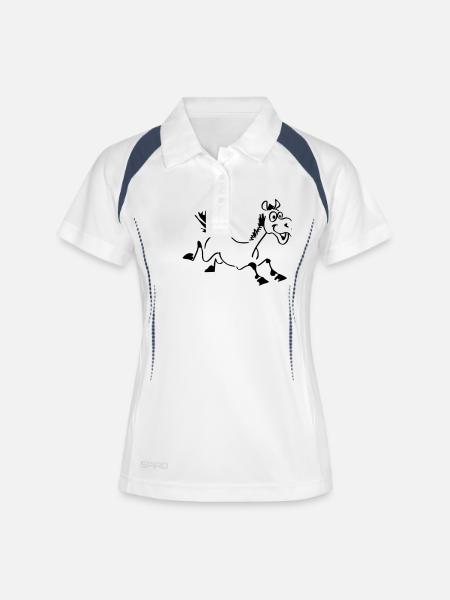 Funny horse - Women's Polo breathable - white/navy