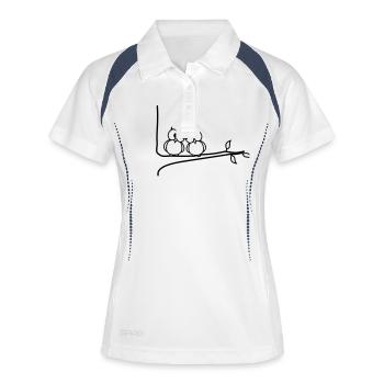 verliebte Eulen - Frauen Polo atmungsaktiv - Weiß/Navy - Vorne