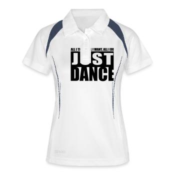 just dance - Frauen Polo atmungsaktiv - Weiß/Navy - Vorne
