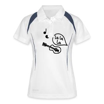 coole musik zeichnung - Frauen Polo atmungsaktiv - Weiß/Navy - Vorne